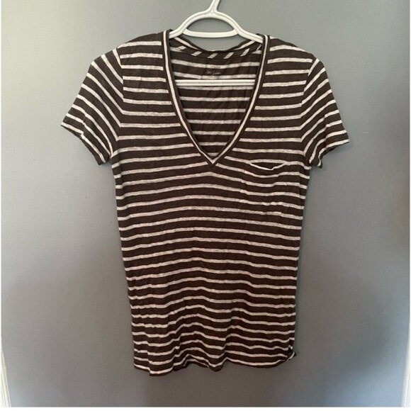 Women’s J.Crew 100% Linen Stripe T-Shirt Size XS – Lightweight Top VG - Picture 1 of 5
